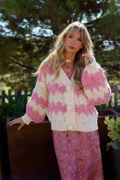 Jaase Camisolas-Casaco de malha de malha Subiu