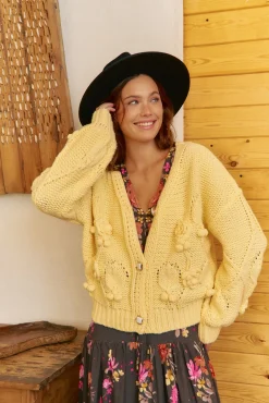 Jaase Camisolas-Casaco de malha de malha Amarelo