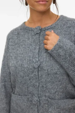 Vero Moda Curve Camisolas-Casaco de malha de malha curva Cinzento