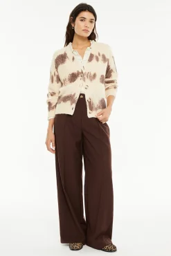 System Action Camisolas-Casaco de malha de malha estampado bege