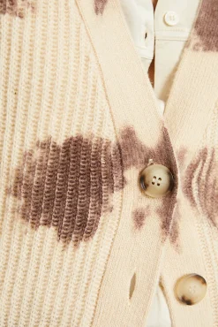 System Action Camisolas-Casaco de malha de malha estampado bege