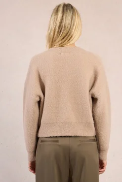 Molly Bracken Camisolas-Casaco de malha de manga comprida com detalhe de coração Tostado