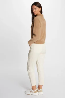 Morgan Camisolas-Casaco de malha de manga comprida com gola de lapela Tostado