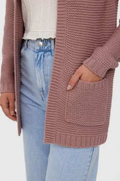 Vero Moda Camisolas-Casaco de malha de mulher de manga comprida com botões Roxo