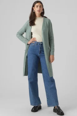 Vero Moda Camisolas-Casaco de malha de mulher comprido com manga comprida Verde