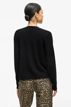 Vila Camisolas-Casaco de malha longo de malha com viscose Preto