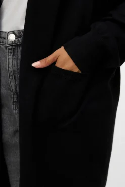 Vero Moda Curve Camisolas-Casaco de malha longo plus size Preto