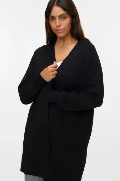 Vero Moda Curve Camisolas-Casaco de malha longo plus size Preto