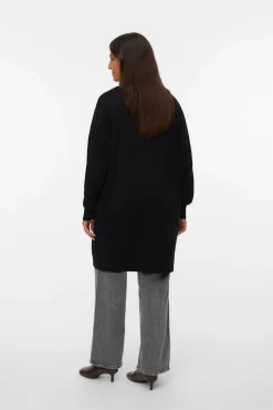 Vero Moda Curve Camisolas-Casaco de malha longo plus size Preto