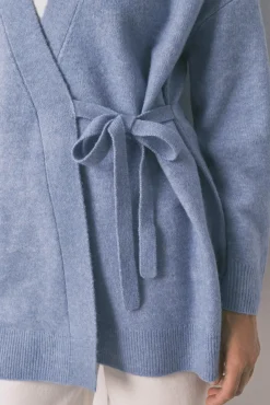 Women'secret Roupões-Casaco de malha midi malha tricô azul