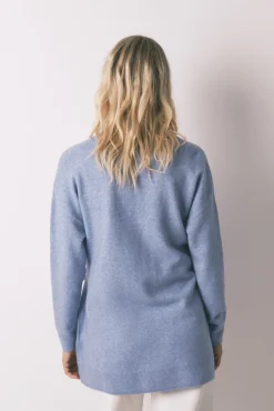 Women'secret Roupões-Casaco de malha midi malha tricô azul