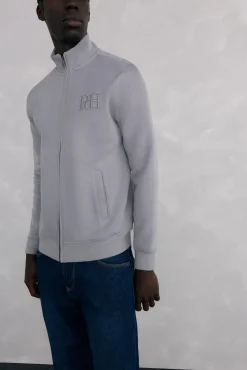 Pedro del Hierro Camisolas-Casaco de malha tecido técnico Cizento