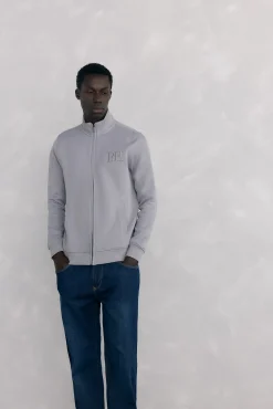 Pedro del Hierro Camisolas-Casaco de malha tecido técnico Cizento