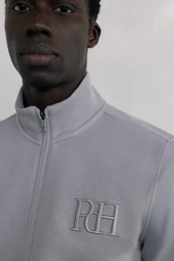 Pedro del Hierro Camisolas-Casaco de malha tecido técnico Cizento