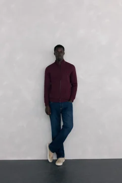Pedro del Hierro Camisolas-Casaco de malha tecido técnico Bordeaux