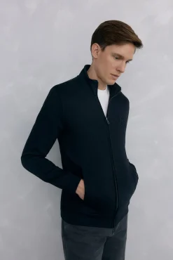 Pedro del Hierro Camisolas-Casaco de malha tecido técnico Preto