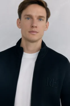 Pedro del Hierro Camisolas-Casaco de malha tecido técnico Preto