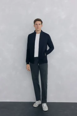 Pedro del Hierro Camisolas-Casaco de malha tecido técnico Preto