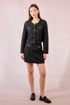 Molly Bracken Sobretudos-Casaco de manga comprida com detalhe de coração Preto