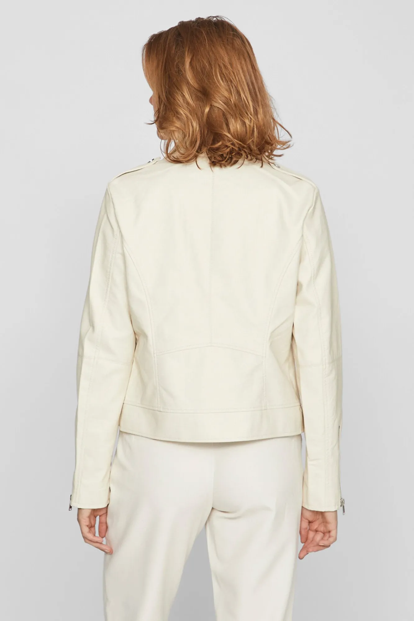 Vila Sobretudos|Casacos-Casaco de motociclista de couro sintético Tostado