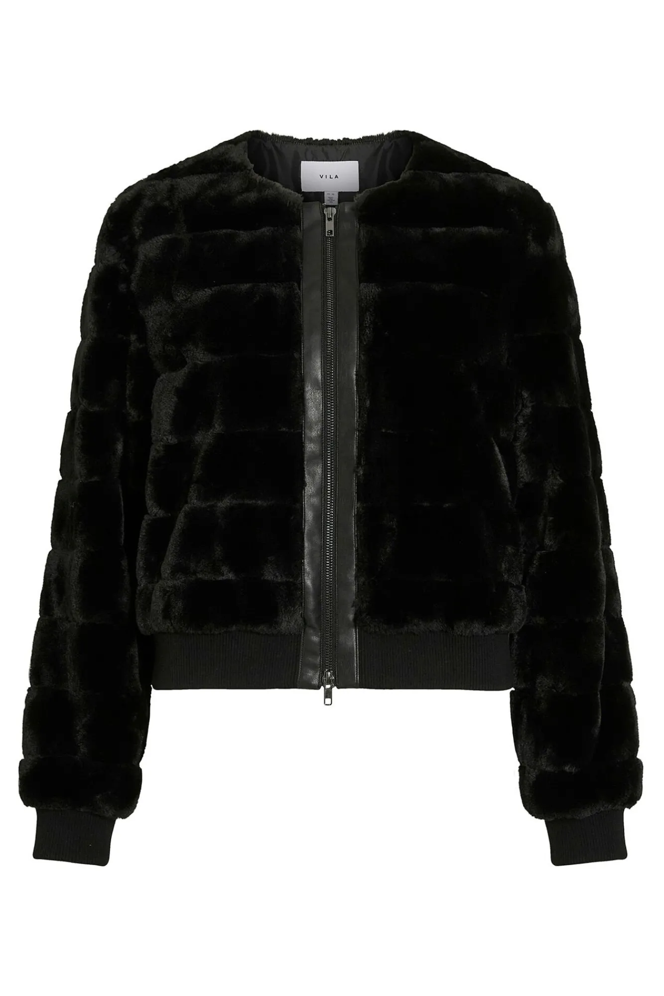 Vila Sobretudos|Casacos-Casaco de pele sintética Preto