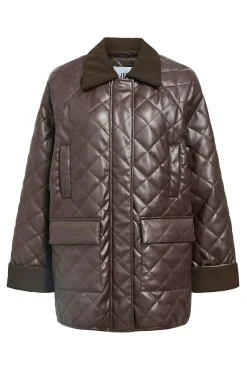 Object Sobretudos|Casacos-Casaco de pele sintética sobretudo Castanho