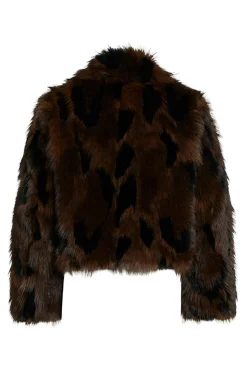 Vila Sobretudos|Casacos-Casaco de pele sobretudo com lapelas Castanho