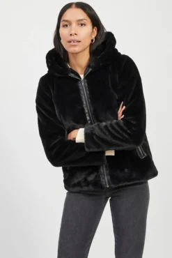 Object Casacos-Casaco de peluche Preto