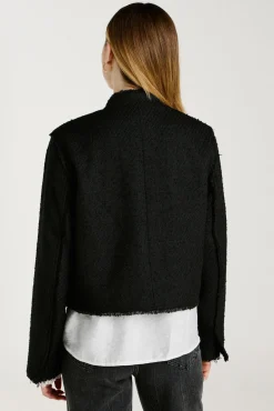 Vila Sobretudos-Casaco de tecido com botões Preto