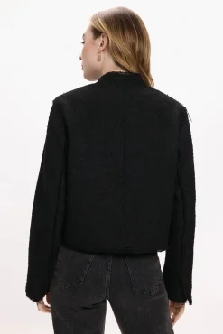 Vila Sobretudos-Casaco de tecido com botões Preto