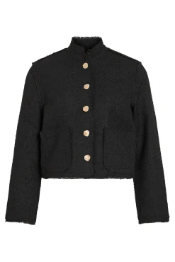 Vila Sobretudos-Casaco de tecido com botões Preto