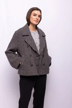 Object Sobretudos|Casacos-Casaco de tweed sobretudo Multicolorido