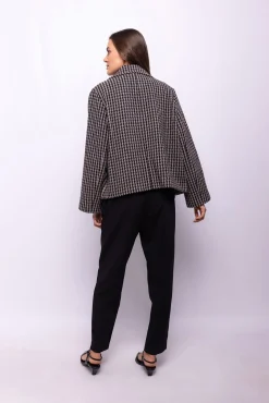 Object Sobretudos|Casacos-Casaco de tweed sobretudo Multicolorido