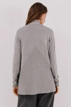 Cortefiel Camisolas-Casaco gola xaile Cinzento