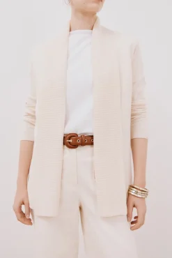 Cortefiel Camisolas-Casaco gola xaile Ecru