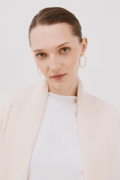 Cortefiel Camisolas-Casaco gola xaile Ecru