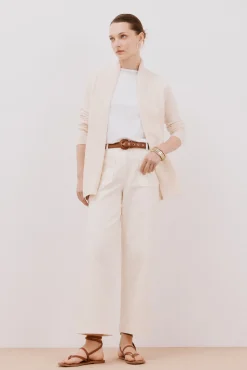 Cortefiel Camisolas-Casaco gola xaile Ecru