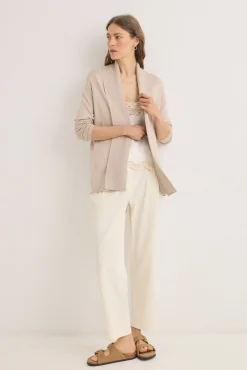 Cortefiel Camisolas-Casaco gola xaile Castanho