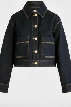 Morgan Sobretudos-Casaco jeans curta Azul