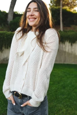 Cortefiel Camisolas-Casaco lenço de malha Ecru