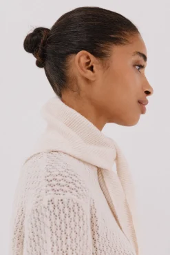 Cortefiel Camisolas-Casaco lenço de malha Ecru