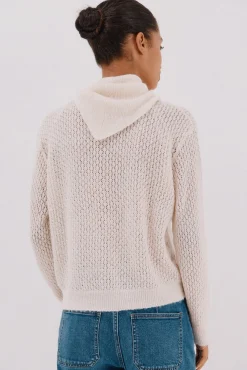 Cortefiel Camisolas-Casaco lenço de malha Ecru