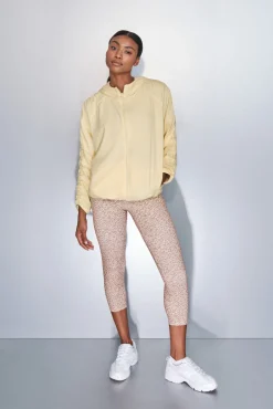 Dash and Stars Sobretudos-Casaco leve reversível com capuz amarelo impress&atilde;o