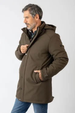 Privata Casacos-Casaco longa com capuz Verde