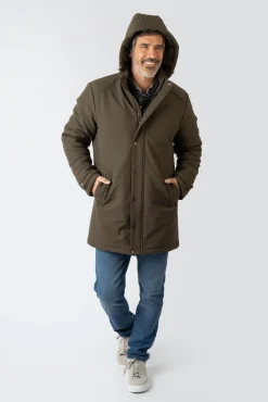 Privata Casacos-Casaco longa com capuz Verde