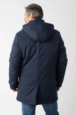 Privata Casacos-Casaco longa com capuz Azul