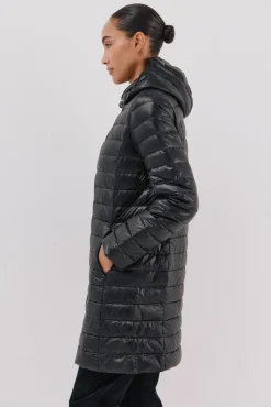 Cortefiel Casacos|Acolchoados E Agasalhos-Casaco longo de Sobretudo Preto