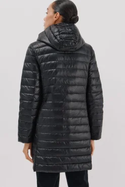 Cortefiel Casacos|Acolchoados E Agasalhos-Casaco longo de Sobretudo Preto