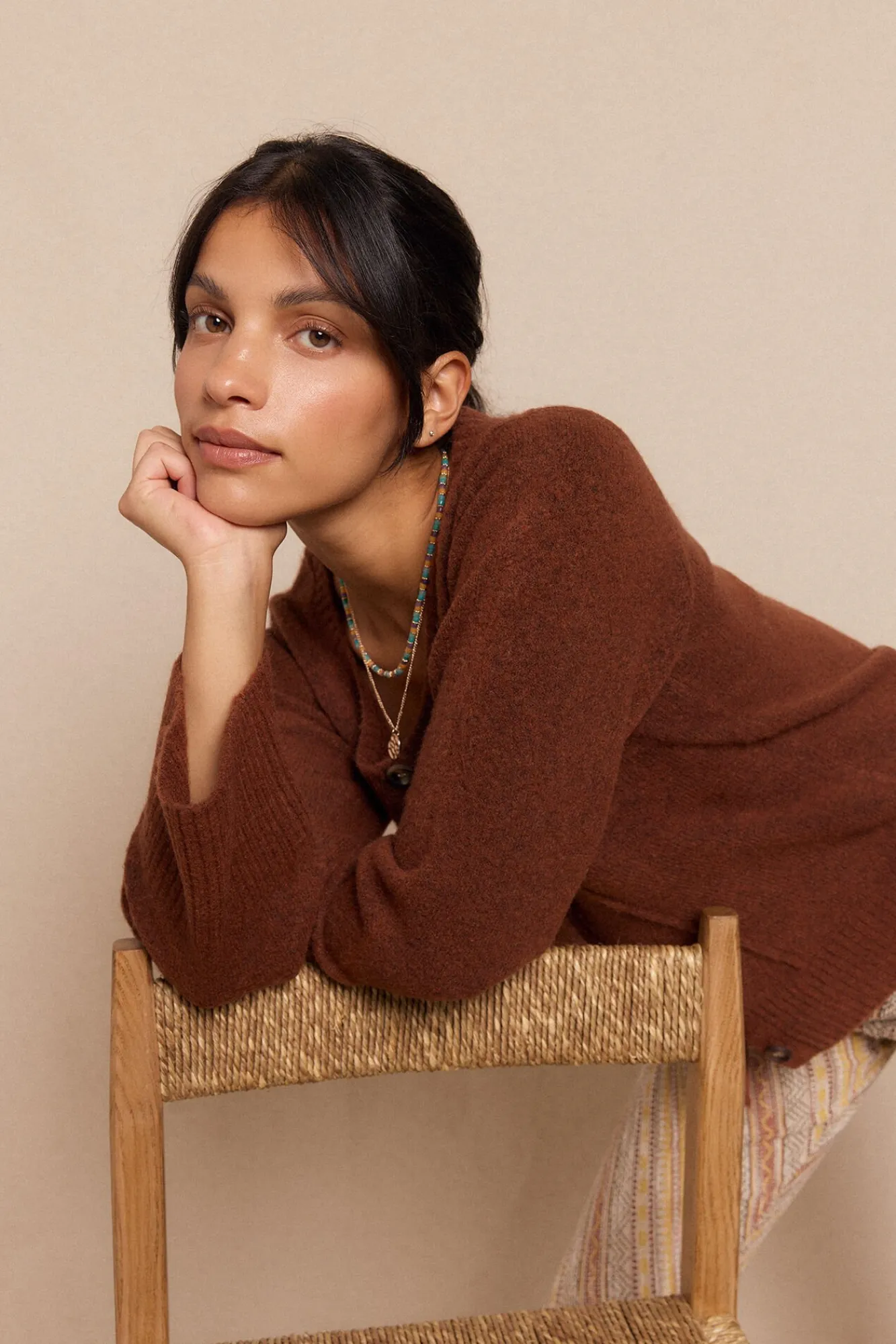 Slowlove Sobretudos-Casaco malha Castanho