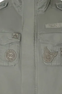 Silbon Casacos-Casaco militar com manchas tingidas Verde